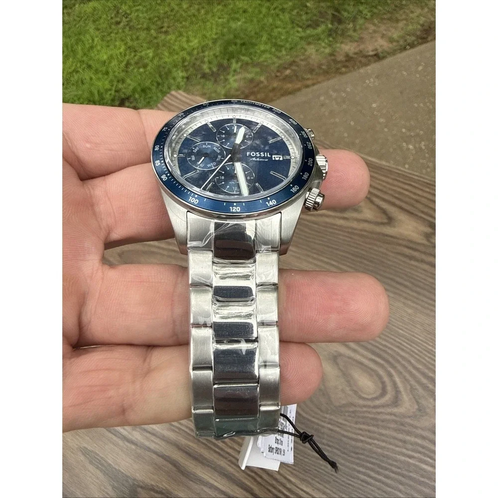 Fossil Autocross BQ2878 Mens Multifunction Blue Sunray Dial Watch NIBWT